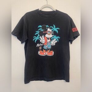 Disney by Neff Men’s Mickey Mouse “Cool Mickey” Palm Trees Black‎ T-Shirt Size M